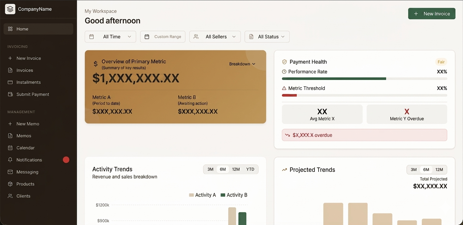 Invoicing & Payment Automation Web Platform screenshot